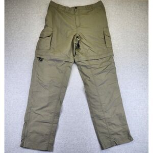 Magellan Mens L Green Cargo Convertible Nylon Pants Fishing‎ Outdoor Performance